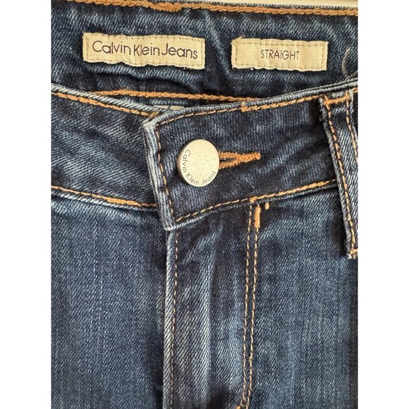 Calvin Klein Womens Straight Blue Denim Jeans Size 6 Classic Fit Made In Mauriti - Picture 3 of 8